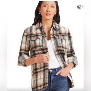 BB Dakota Tan & Black Plaid Flannel Shacket